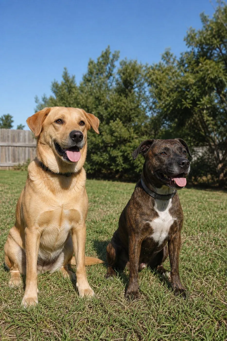 Two rescued dogs